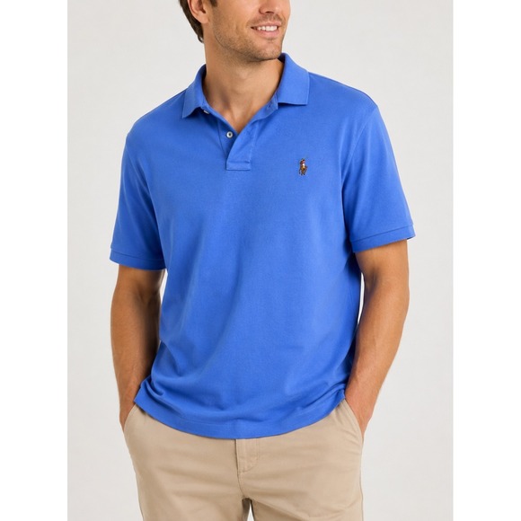 Polo Ralph Lauren Other - Polo Ralph Lauren Pima Soft Touch Cotton Shirt Mens XL Blue Rugby Pony Stretch